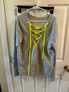 Victoria's Secret VSX Sport Light Gray Pullover with Pink Logo